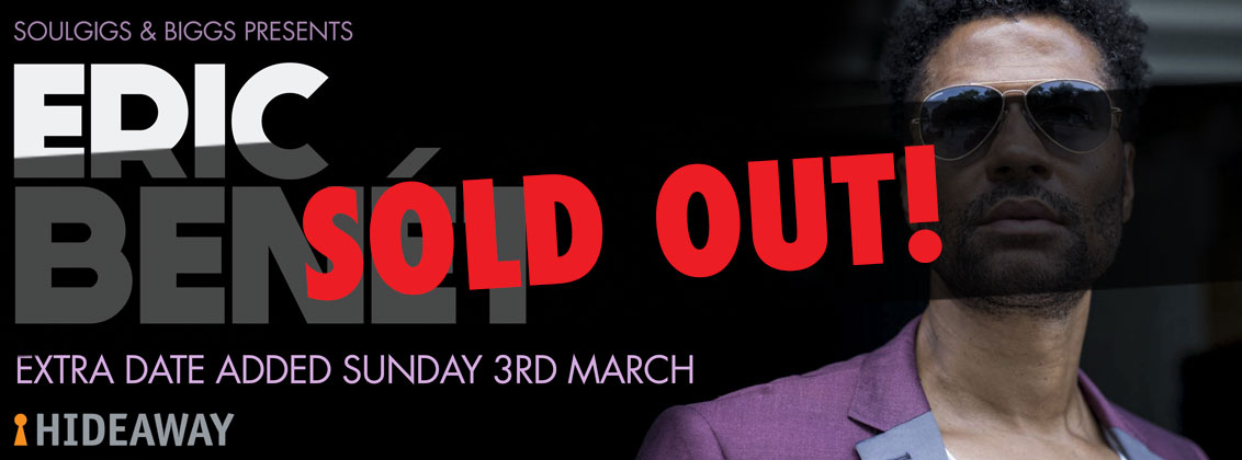 Eric Benet Sunday 3rd March - extra date added at Hideaway Jazz Club London