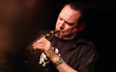 Saxophonist Gilad Atzmon displaying the fiery playing style he is famous for