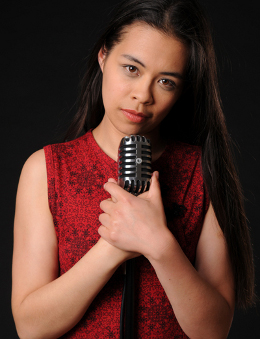 Publicity shot featuring comedian Ria Lina